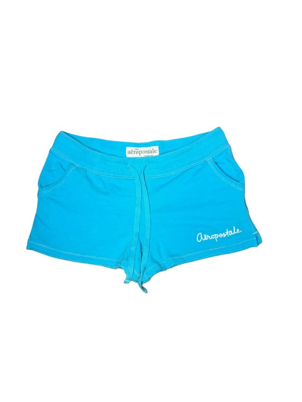 VTG Y2K Aeropostale Sweat Shorts Aqua Blue Sz Small